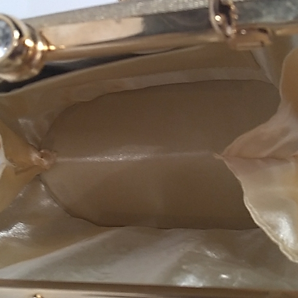 HANDBAG SHOULDER BAG SATIN WITH GOLD TONE HARDWARE - Picture 11 of 13